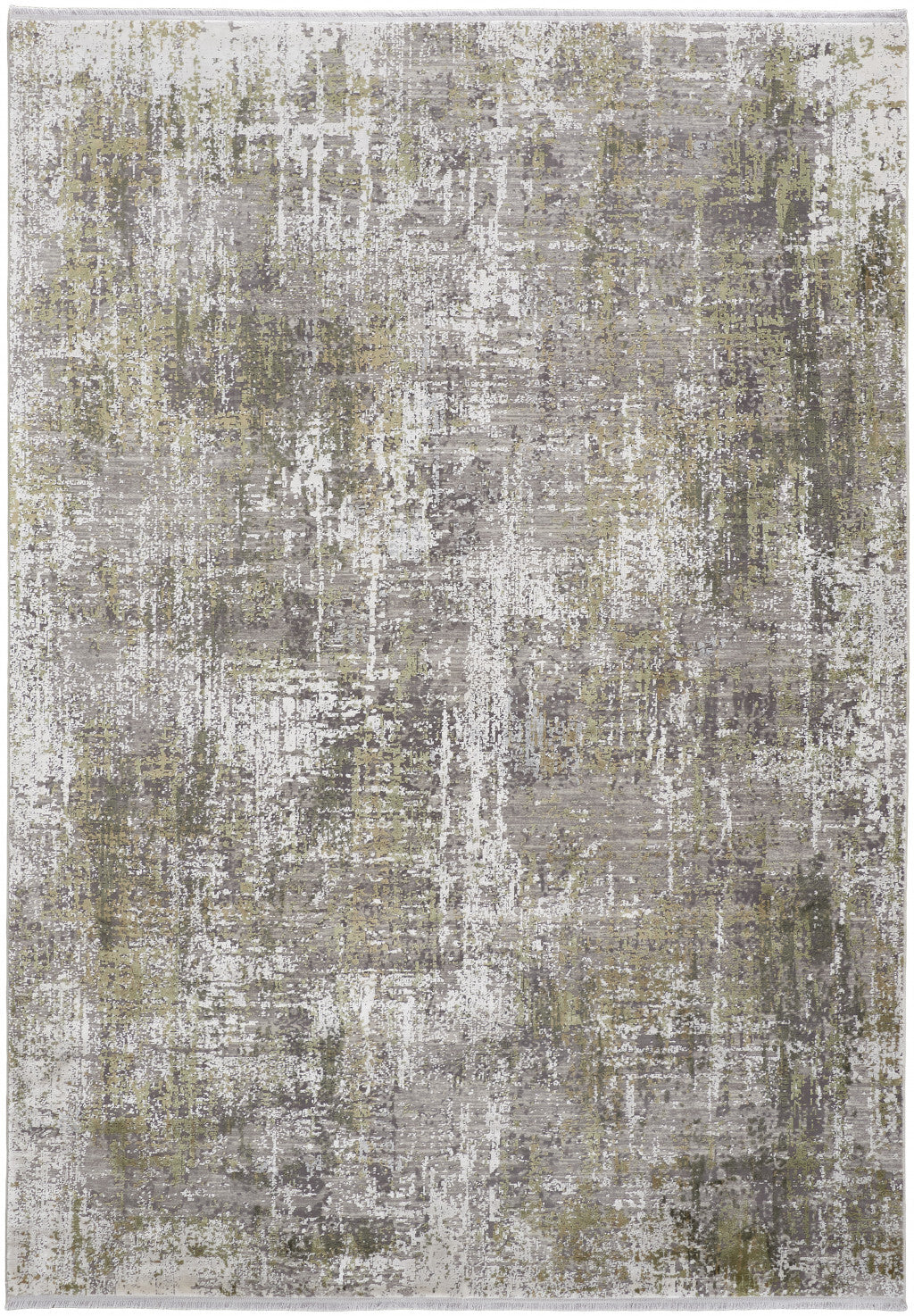 13' X 20' Gray and Ivory Abstract Power Loom Distressed Area Rug