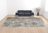 13' X 20' Gray and Ivory Abstract Power Loom Distressed Area Rug