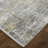 13' X 20' Gray and Ivory Abstract Power Loom Distressed Area Rug