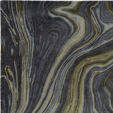 5' X 8' Blue and Green Abstract Hand Tufted Area Rug