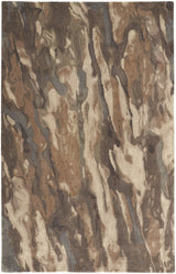 5' X 8' Green and Ivory Wool Abstract Hand Tufted Area Rug