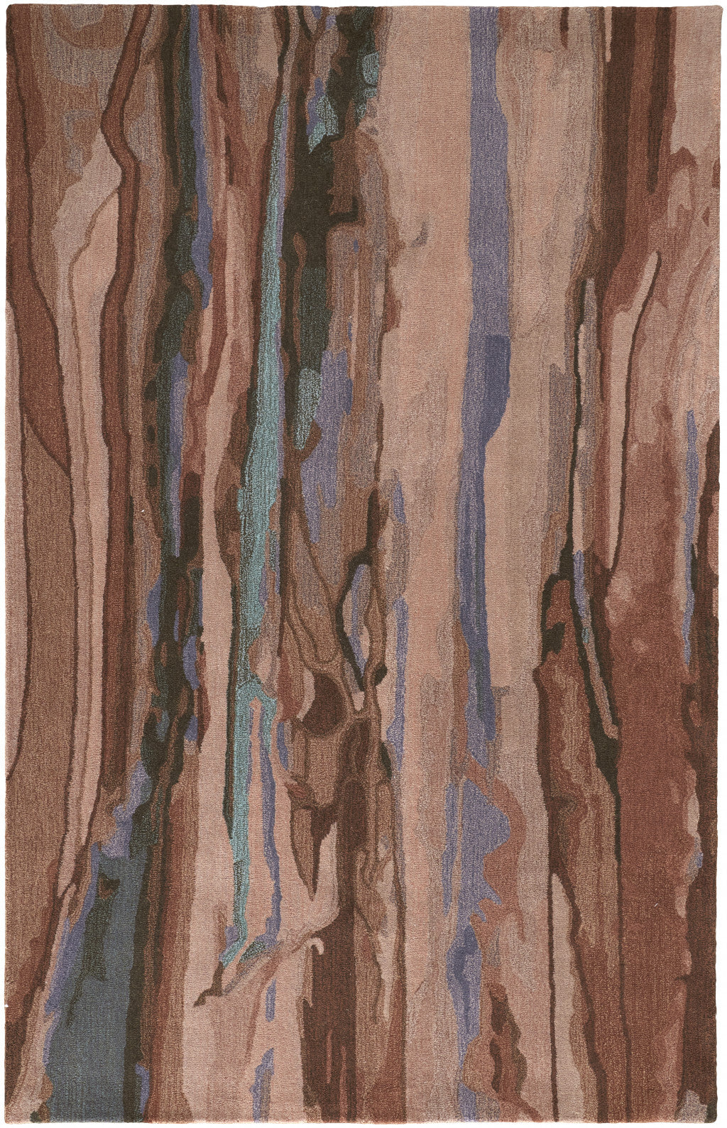8' X 10' Blue and Red Wool Abstract Hand Tufted Area Rug