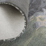 5' X 8' Blue and Black Wool Abstract Hand Tufted Area Rug