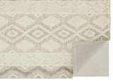 9' X 12' Ivory Taupe And Gray Wool Geometric Tufted Handmade Stain Resistant Area Rug