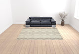 9' X 12' Ivory Taupe And Gray Wool Geometric Tufted Handmade Stain Resistant Area Rug