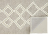 9' X 12' Gray And Ivory Wool Geometric Tufted Handmade Stain Resistant Area Rug
