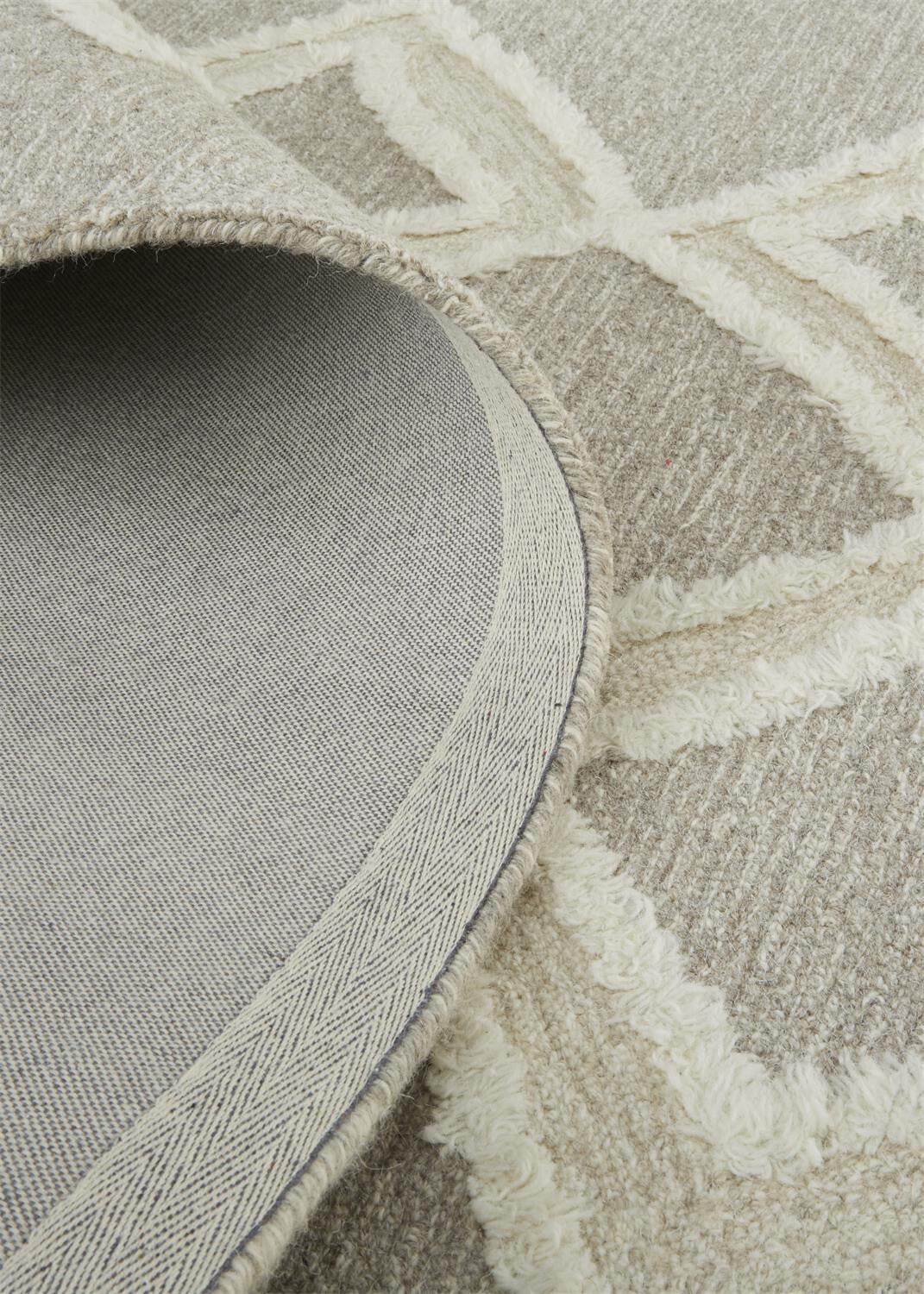 9' X 12' Gray And Ivory Wool Geometric Tufted Handmade Stain Resistant Area Rug