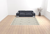 9' X 12' Ivory Tan And Silver Wool Geometric Tufted Handmade Stain Resistant Area Rug