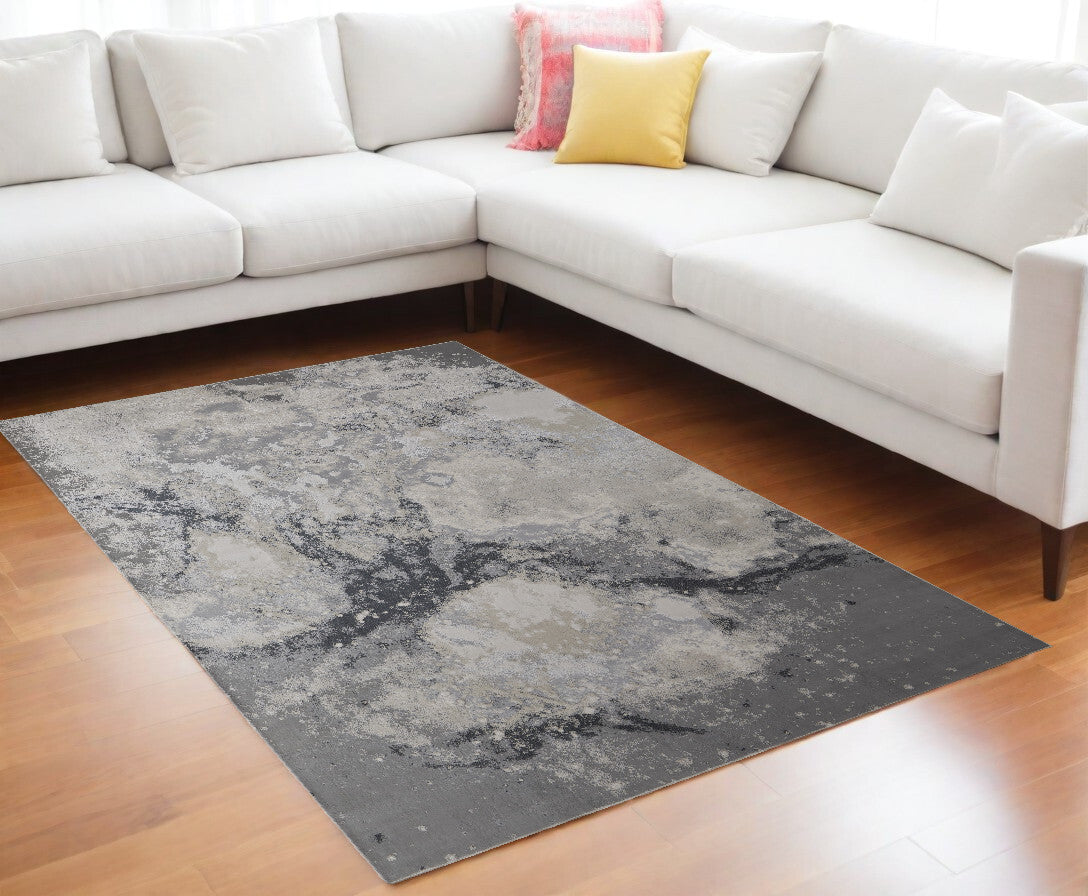 12' X 15' Gray Abstract Area Rug