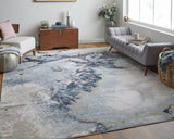 10' X 13' Blue Abstract Area Rug