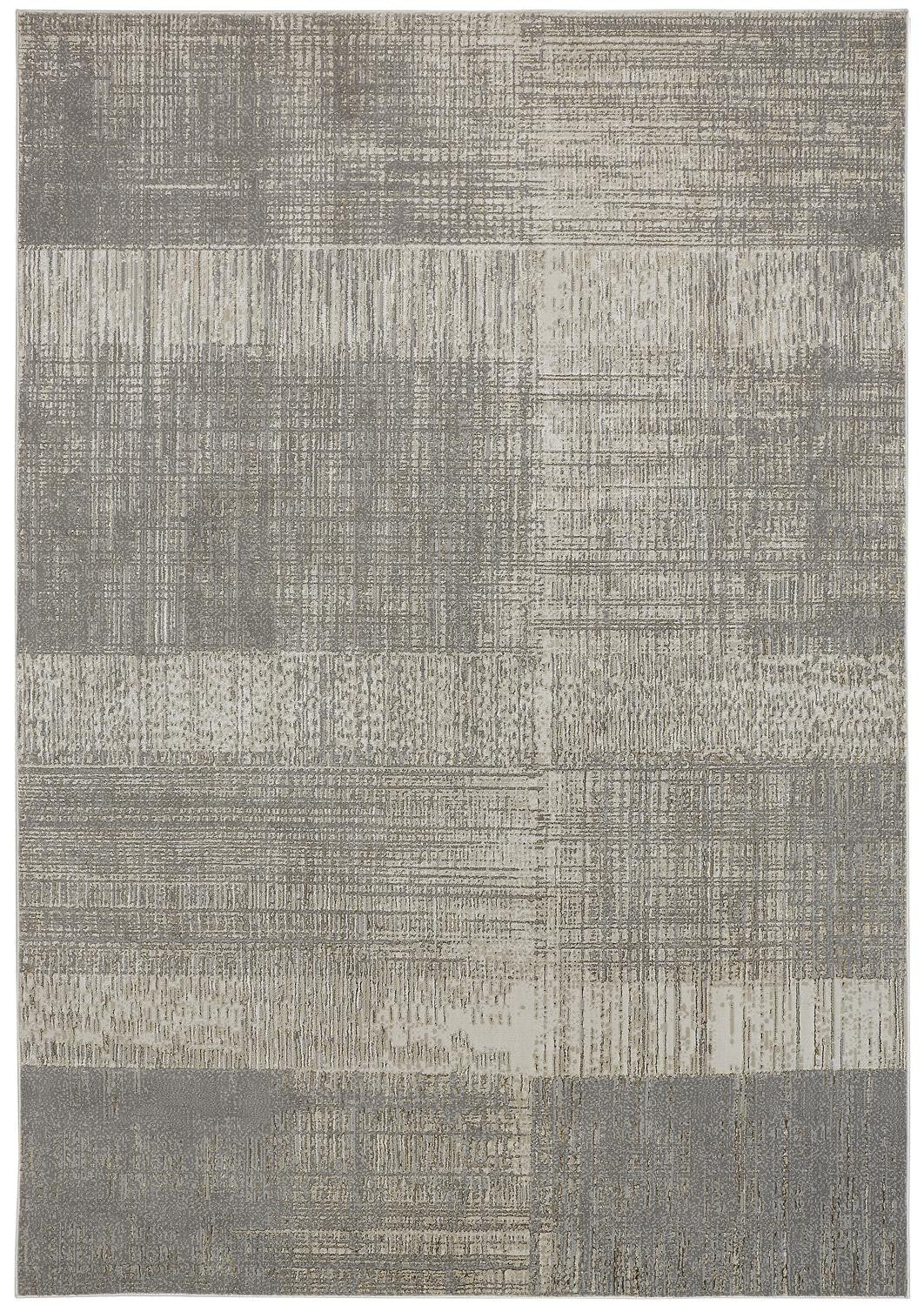 12' X 15' Gray And Ivory Abstract Area Rug