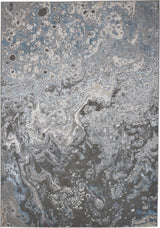 10' X 13' Blue and Gray Abstract Power Loom Area Rug