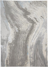 10' X 13' Blue and Gray Abstract Power Loom Area Rug