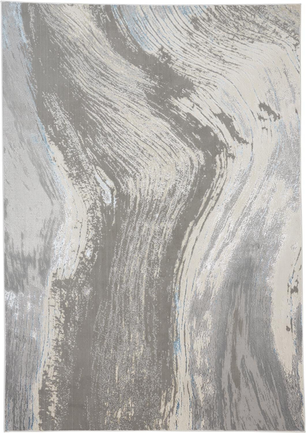 10' X 13' Blue and Gray Abstract Power Loom Area Rug