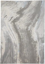 10' X 13' Blue and Gray Abstract Power Loom Area Rug