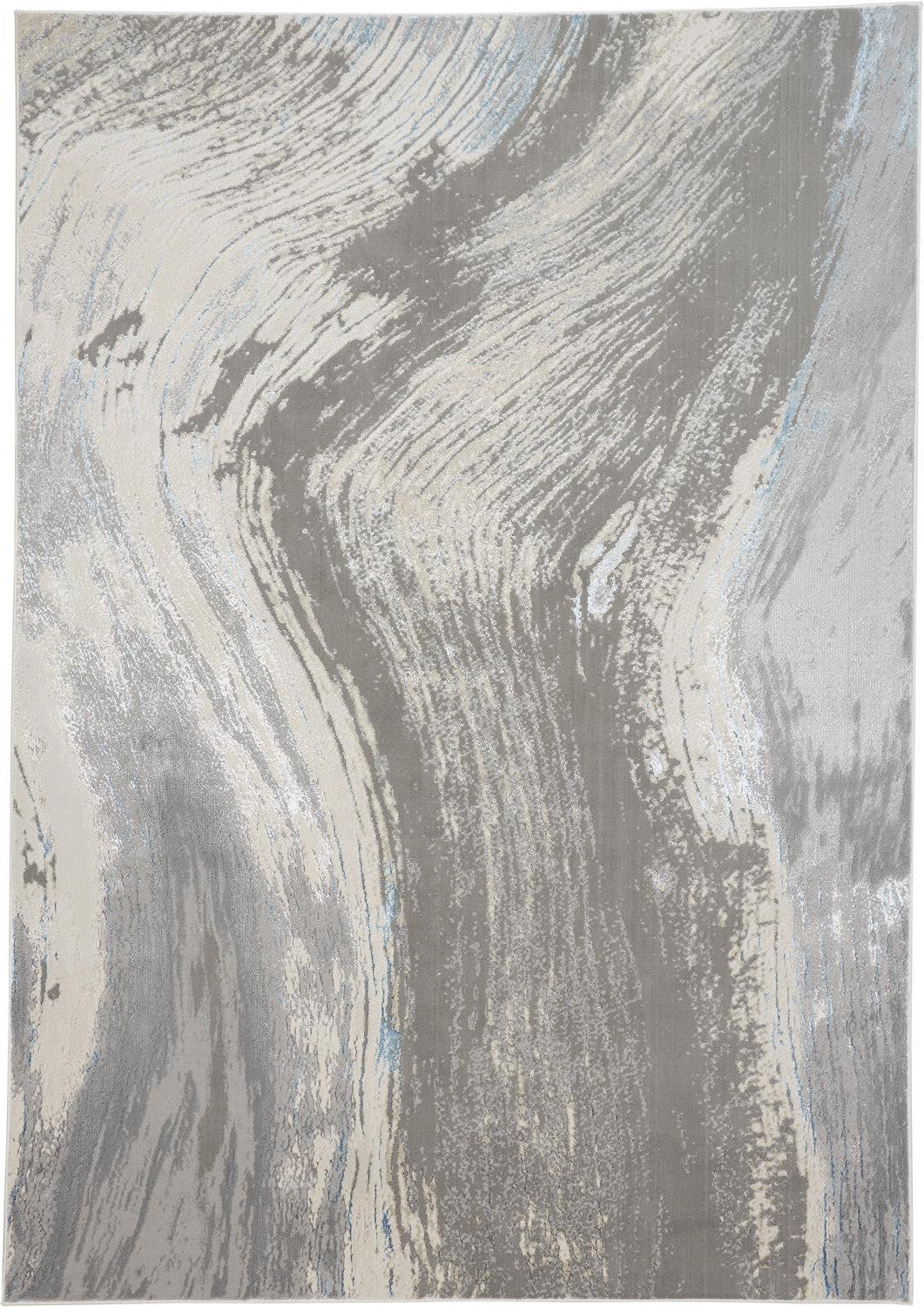 10' X 13' Blue and Gray Abstract Power Loom Area Rug