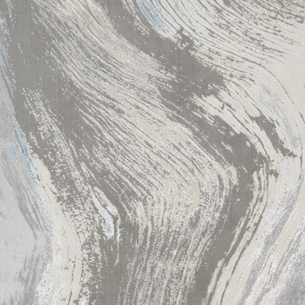 10' X 13' Blue and Gray Abstract Power Loom Area Rug