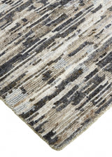 12' X 15' Gray Blue And Silver Wool Abstract Hand Knotted Area Rug