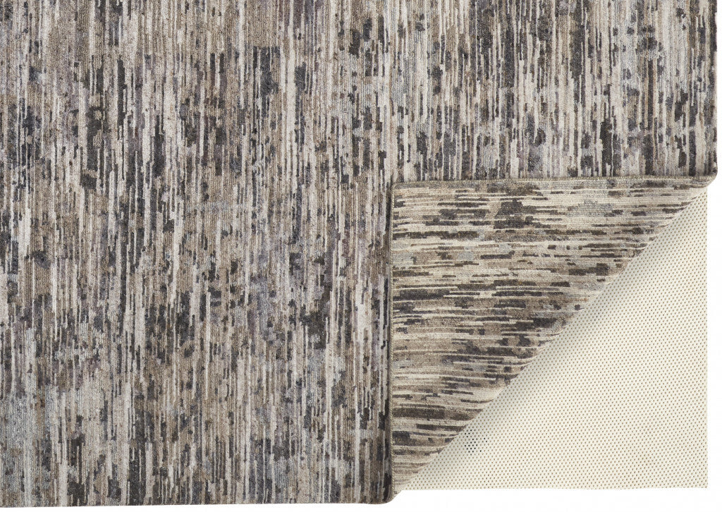 12' X 15' Gray Blue And Silver Wool Abstract Hand Knotted Area Rug