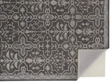 9' X 12' Gray Blue And Ivory Wool Floral Tufted Handmade Stain Resistant Area Rug