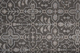 9' X 12' Gray Blue And Ivory Wool Floral Tufted Handmade Stain Resistant Area Rug