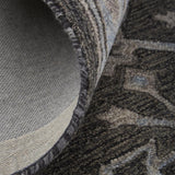 9' X 12' Gray Blue And Ivory Wool Floral Tufted Handmade Stain Resistant Area Rug