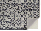 10' X 14' Taupe And Gray Wool Floral Tufted Handmade Stain Resistant Area Rug