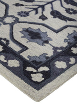 10' X 14' Taupe And Gray Wool Floral Tufted Handmade Stain Resistant Area Rug