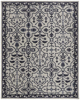 10' X 14' Taupe And Gray Wool Floral Tufted Handmade Stain Resistant Area Rug