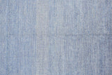 10' X 13' Blue And Silver Wool Striped Hand Knotted Area Rug