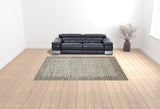 9' X 12' Tan And Ivory Wool Plaid Tufted Handmade Stain Resistant Area Rug