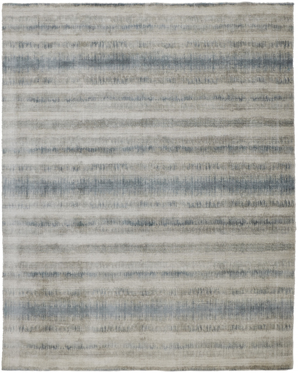 8' X 10' Gray Blue And Green Abstract Hand Woven Area Rug