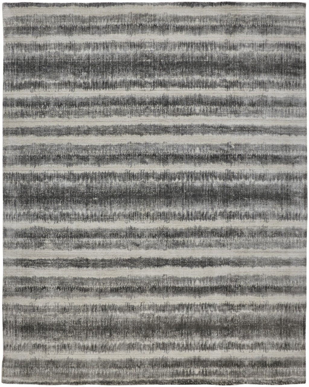 12' X 15' Gray Ivory And Black Abstract Hand Woven Area Rug