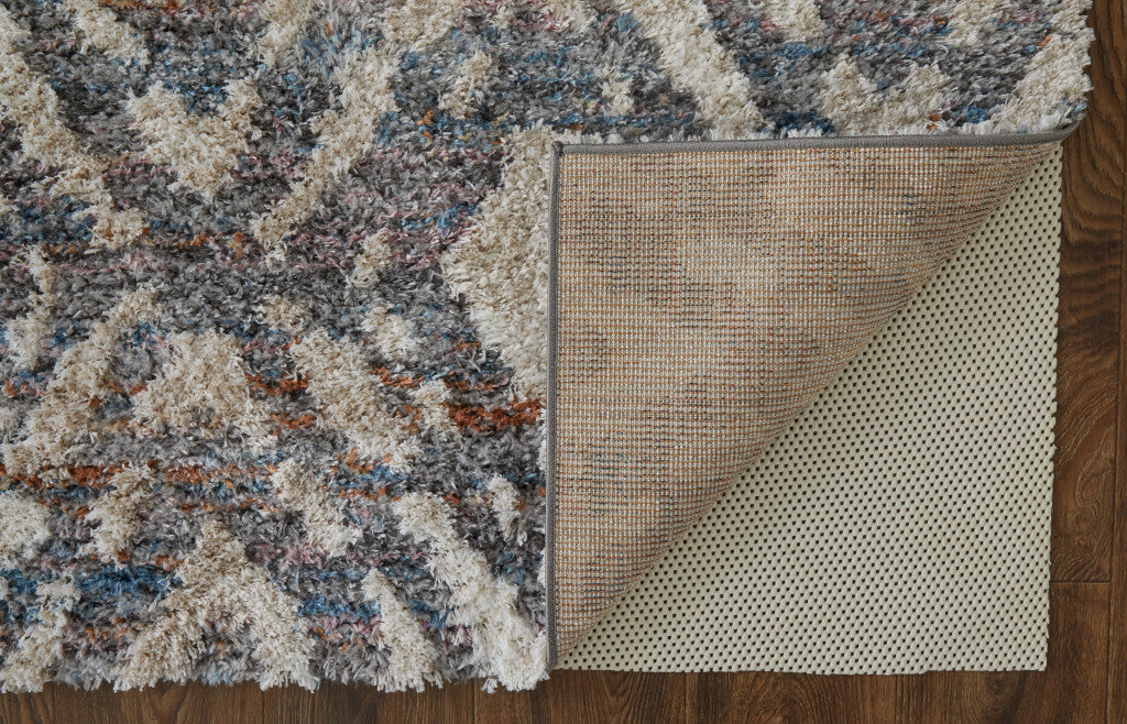 10' X 14' Ivory Gray And Taupe Geometric Power Loom Stain Resistant Area Rug