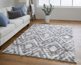 10' X 14' Ivory Gray And Taupe Geometric Power Loom Stain Resistant Area Rug