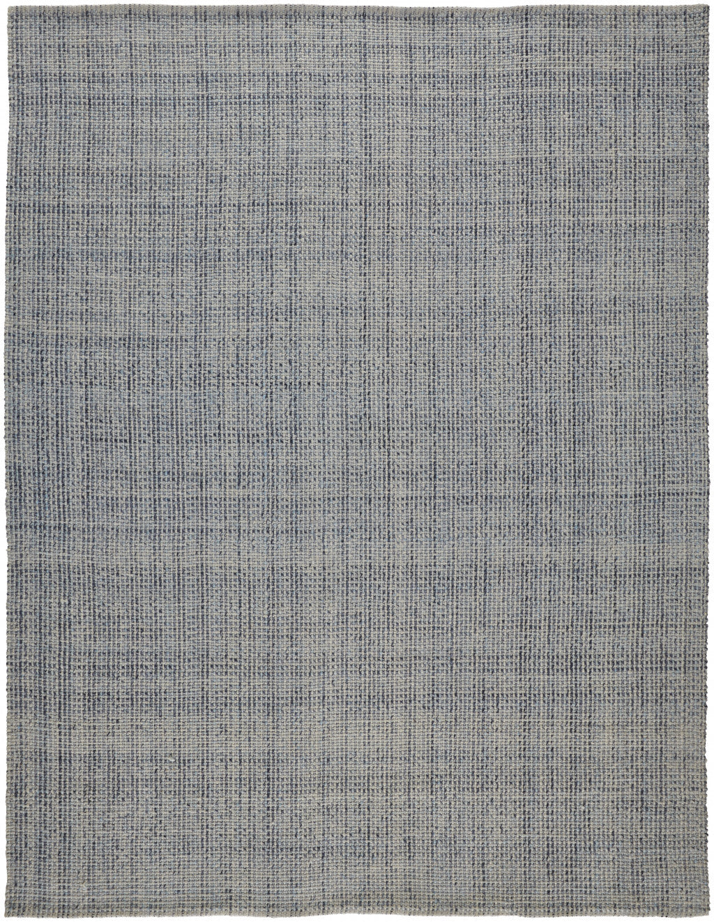 9' X 12' Tan and Blue Hand Woven Area Rug