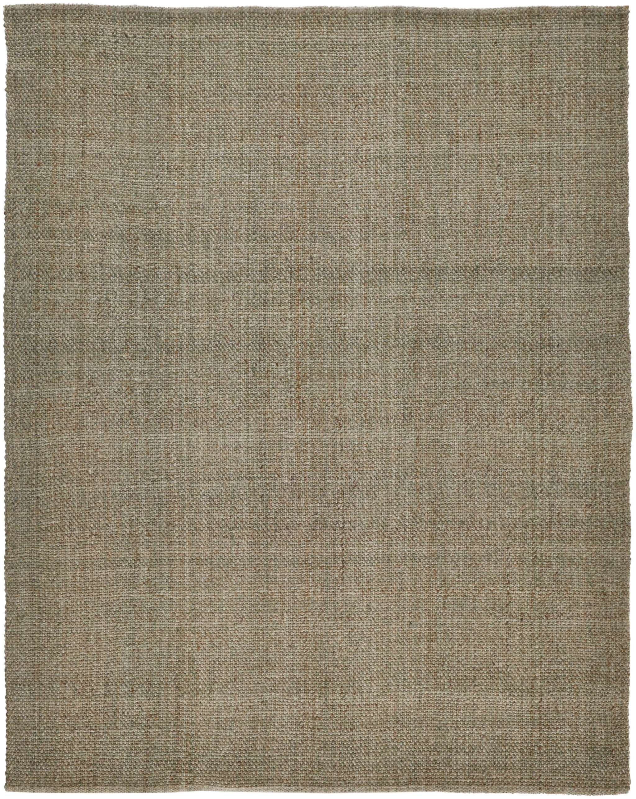 12' X 15' Green And Tan Hand Woven Area Rug