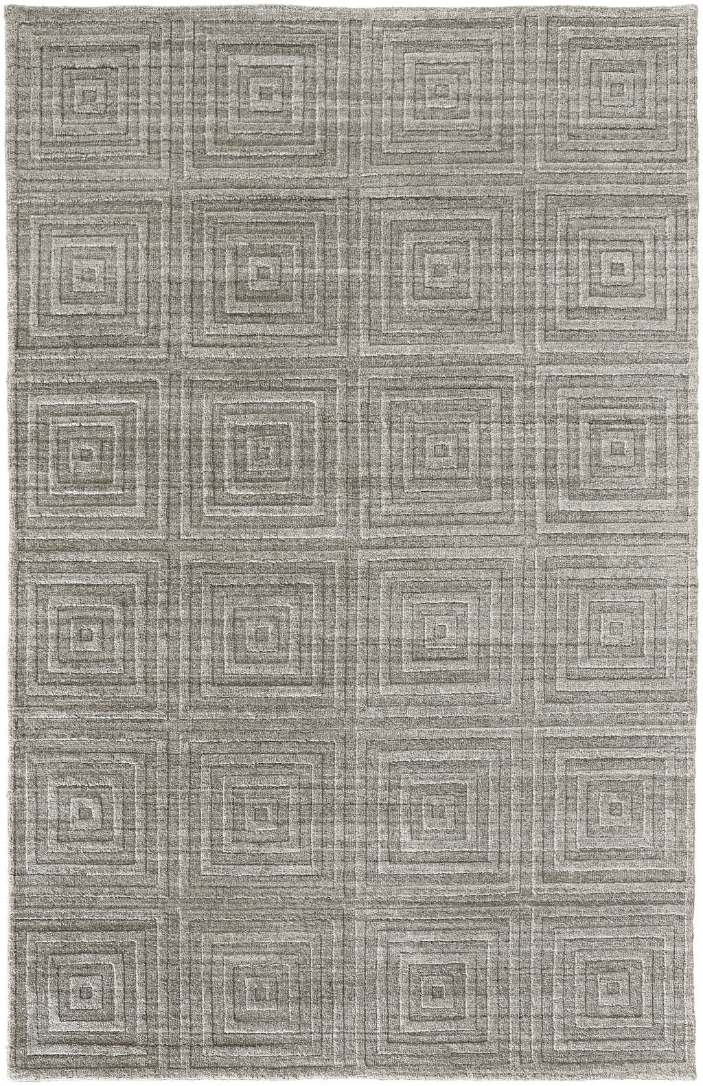 9' X 12' Gray And Silver Striped Hand Woven Area Rug