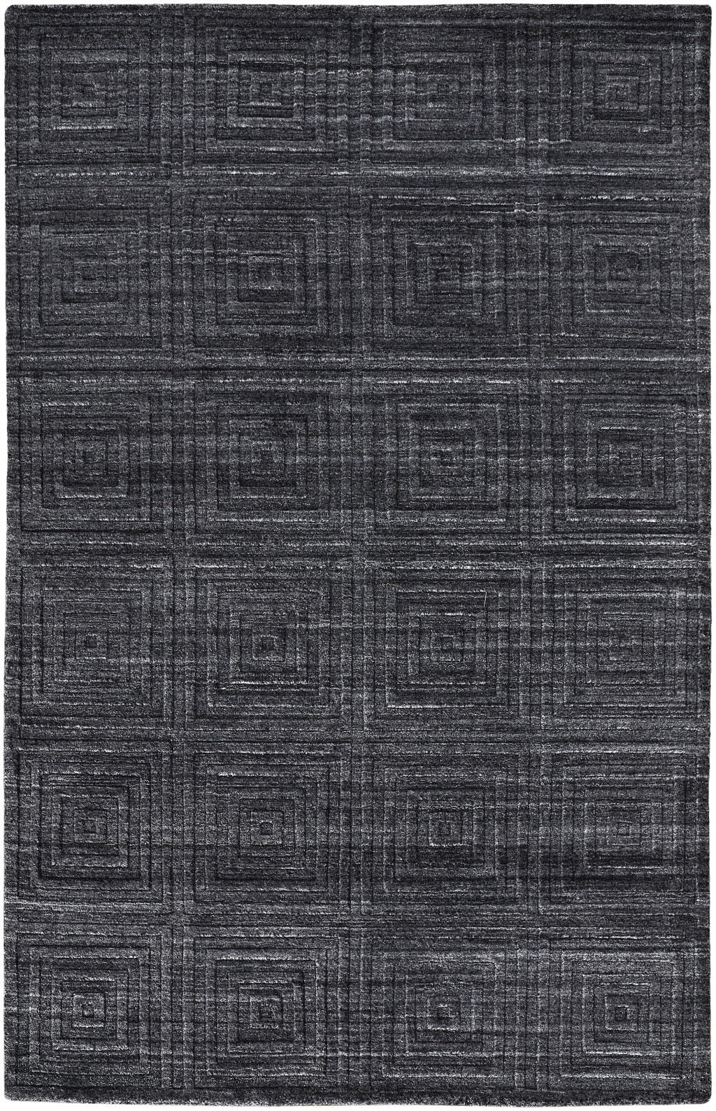 8' X 10' Gray And Black Striped Hand Woven Area Rug