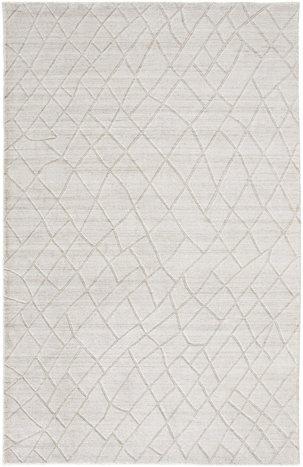 8' X 10' Ivory And Gray Striped Hand Woven Area Rug