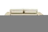 Two Piece Indoor Beige Italian Leather Five Person Seating Set