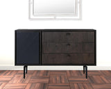 63" Gray Solid Wood Three Drawer Dresser