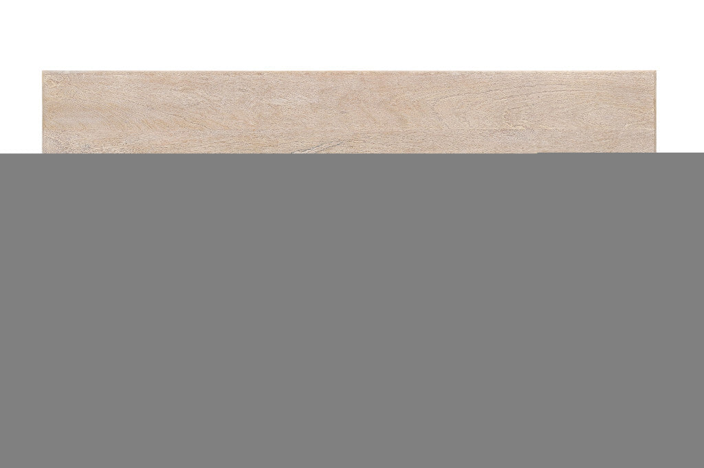 58" White Distressed and Carved Solid Wood Dining bench
