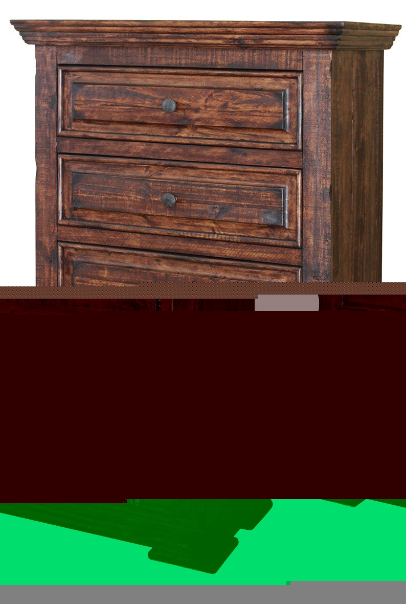 37" Chocolate Solid Wood Five Drawer Chest