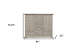 64" White Solid Wood Seven Drawer Gentlemans Chest