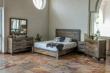 37" Brown and Gray Solid Wood Three Drawer Chest