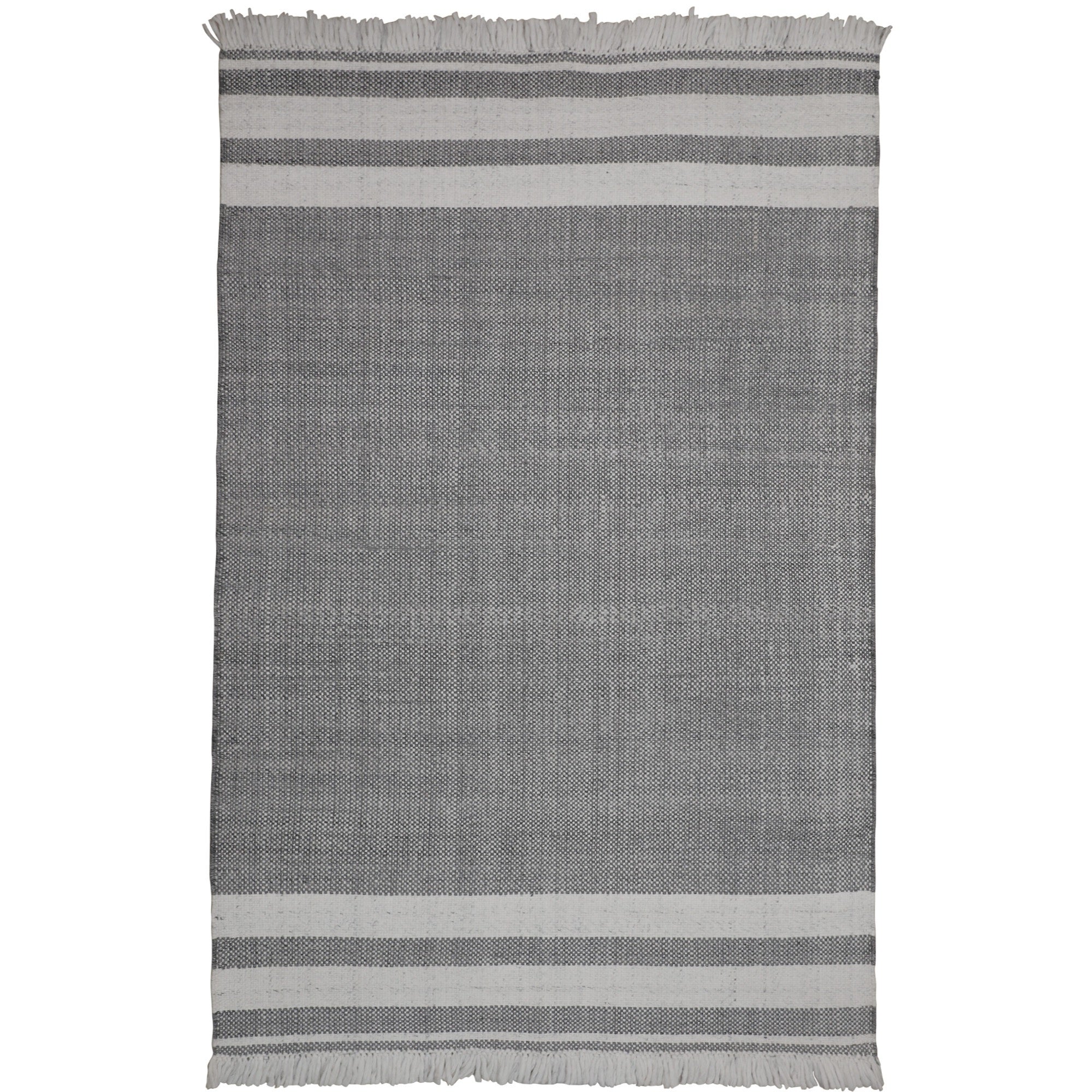 9' X 12' Gray Striped Handmade Stain Resistant Non Skid Indoor Outdoor Area Rug