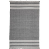 9' X 12' Gray Striped Handmade Stain Resistant Non Skid Indoor Outdoor Area Rug