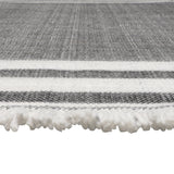 9' X 12' Gray Striped Handmade Stain Resistant Non Skid Indoor Outdoor Area Rug