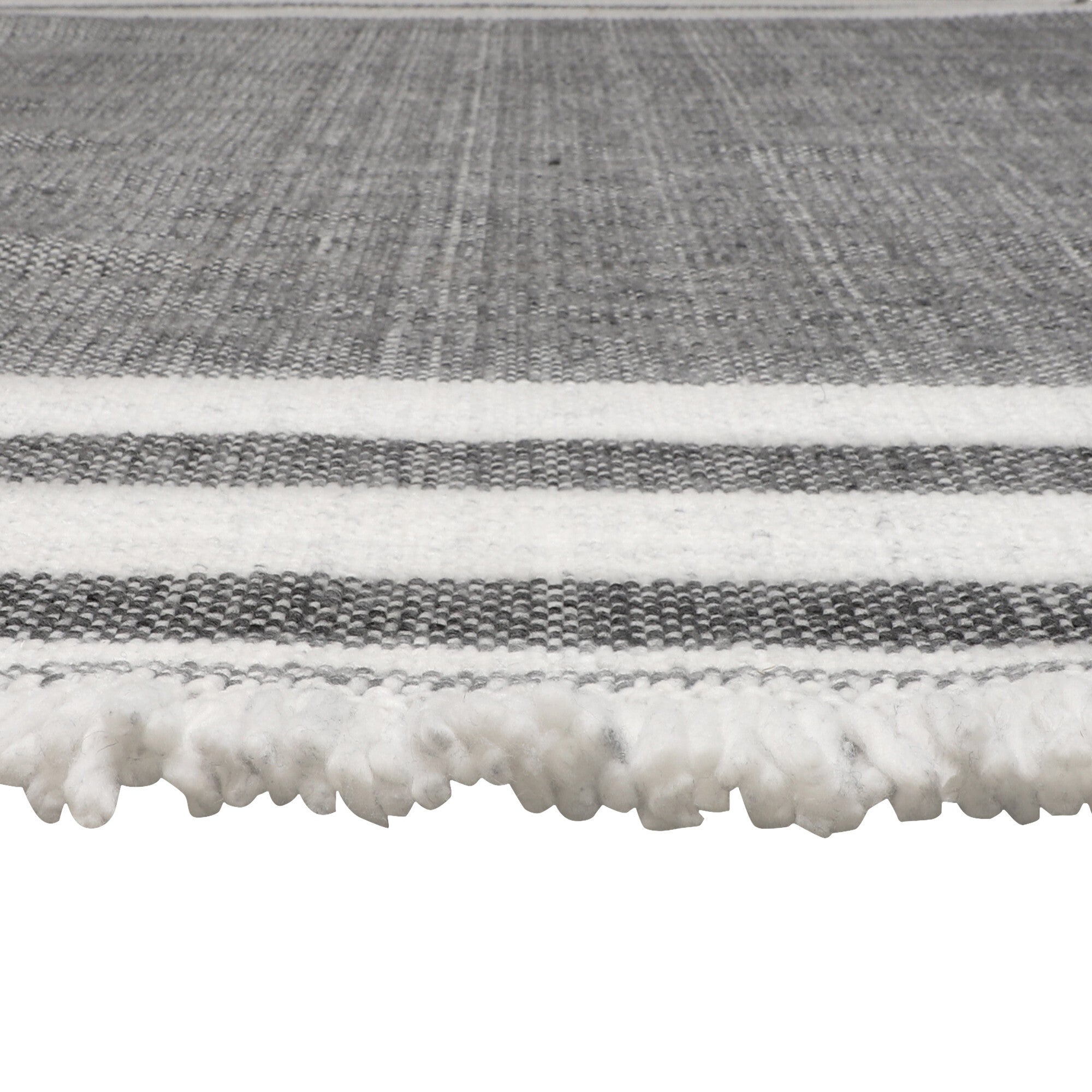 9' X 12' Gray Striped Handmade Stain Resistant Non Skid Indoor Outdoor Area Rug